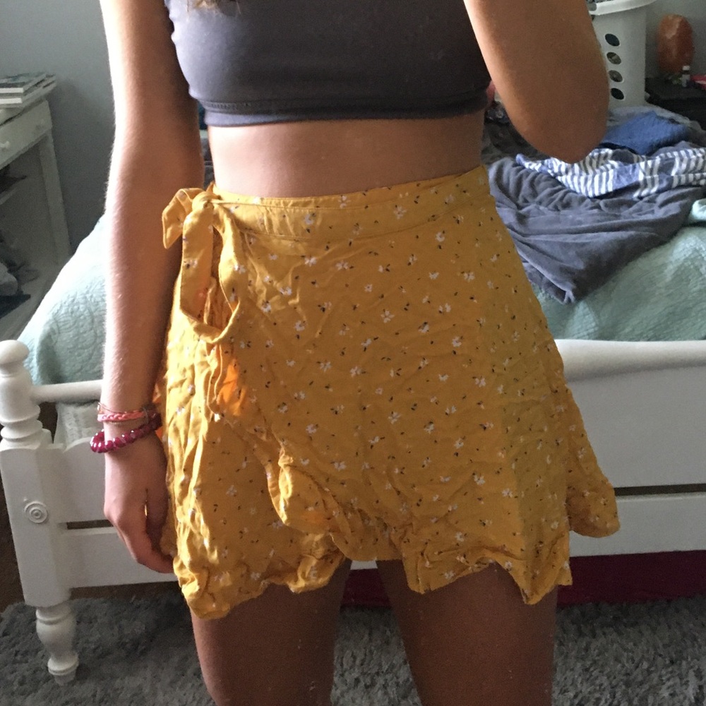 Yellow wrap skirt